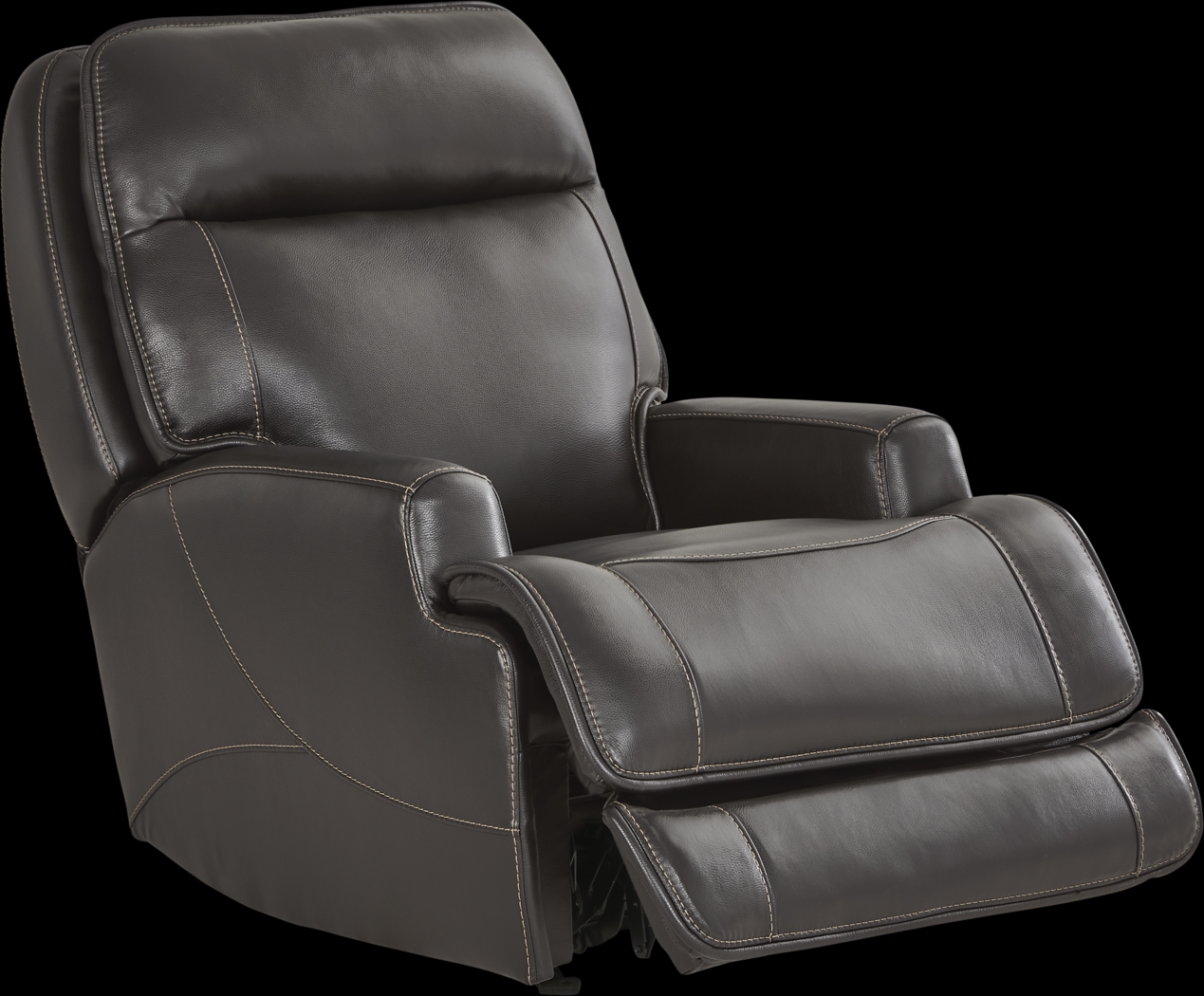 Scarborough Black Leather Dual Power Recliner - Thumbnail - Image 1