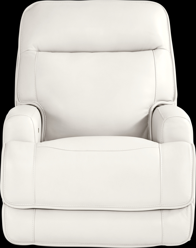 Scarborough White Leather Dual Power Recliner - Thumbnail - Image 2
