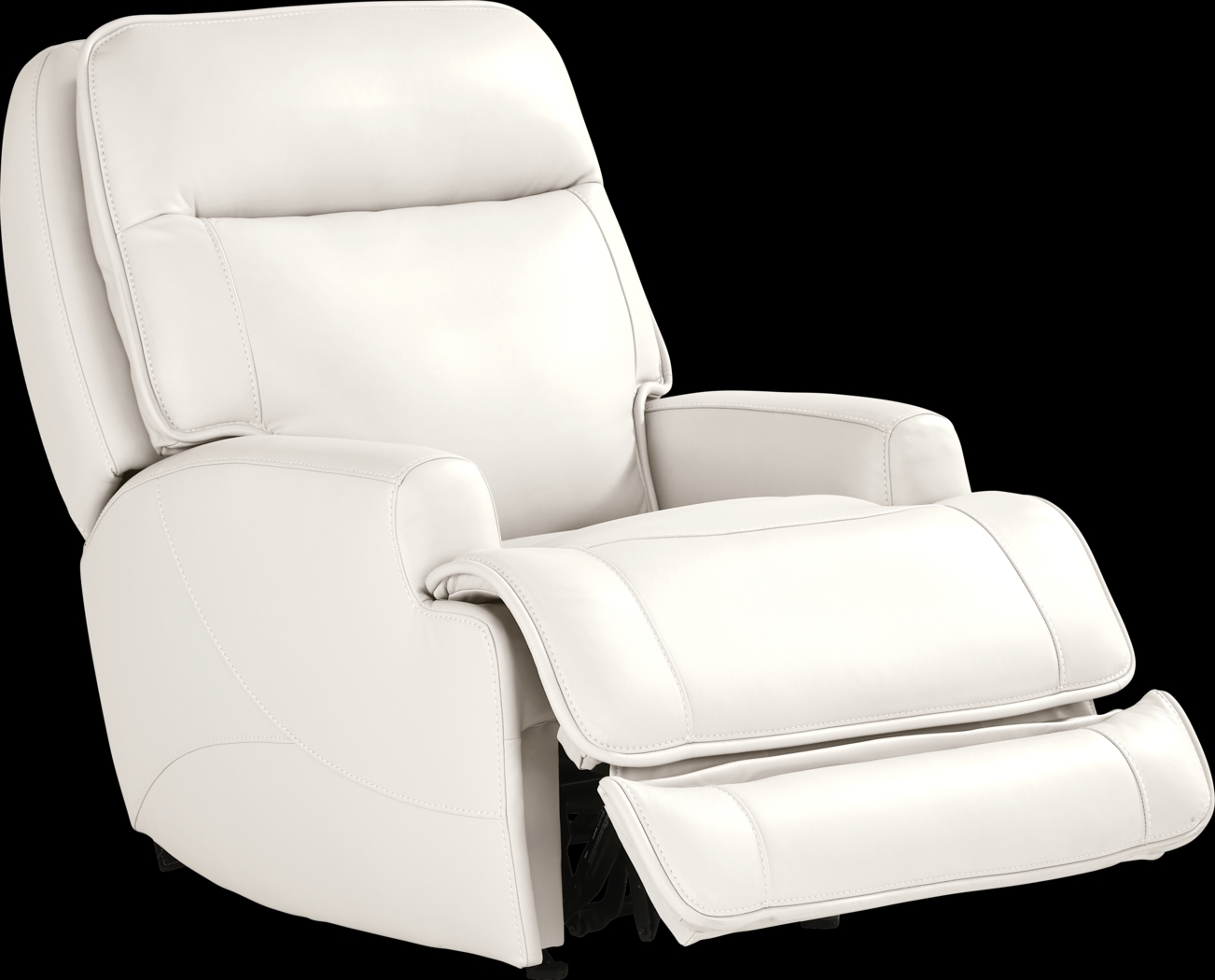 Scarborough White Leather Dual Power Recliner - Thumbnail - Image 1