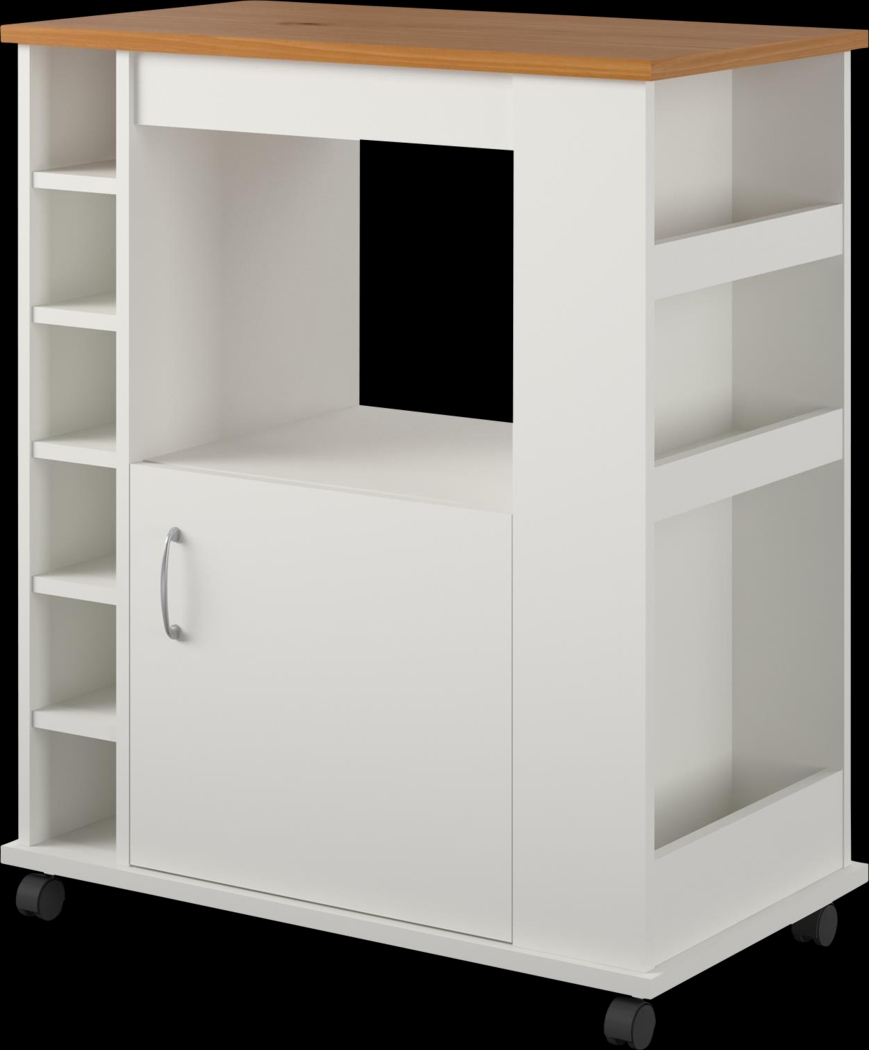 Schare White Kitchen Cart - Thumbnail - Image 3