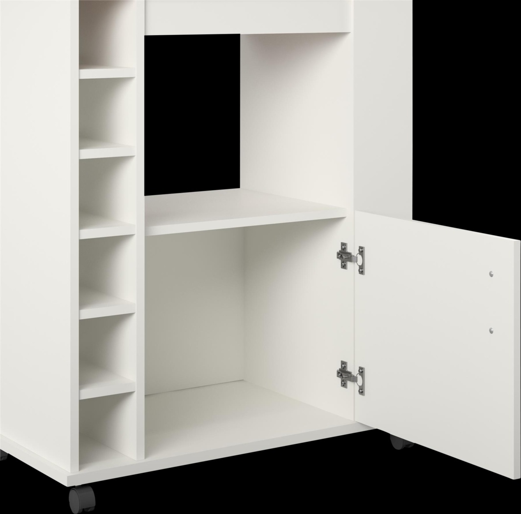 Schare White Kitchen Cart - Thumbnail - Image 4