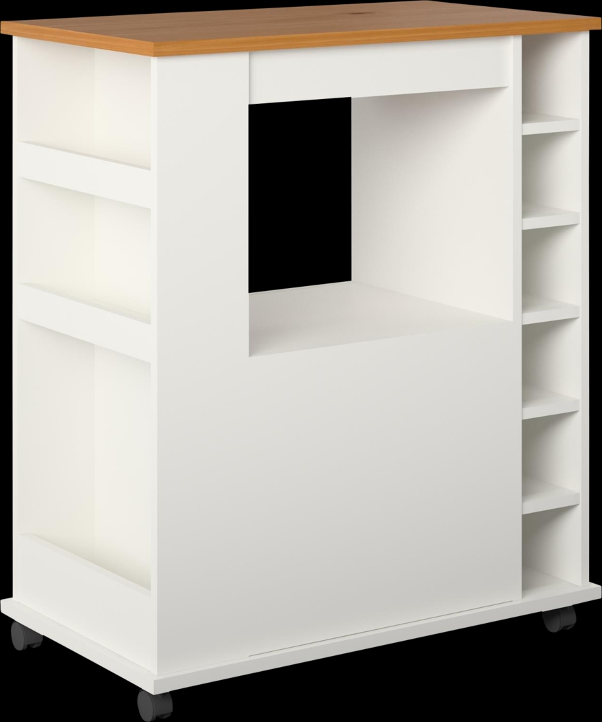 Schare White Kitchen Cart - Thumbnail - Image 5