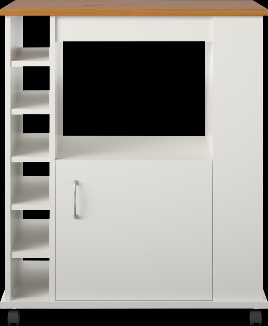 Schare White Kitchen Cart - Thumbnail - Image 1