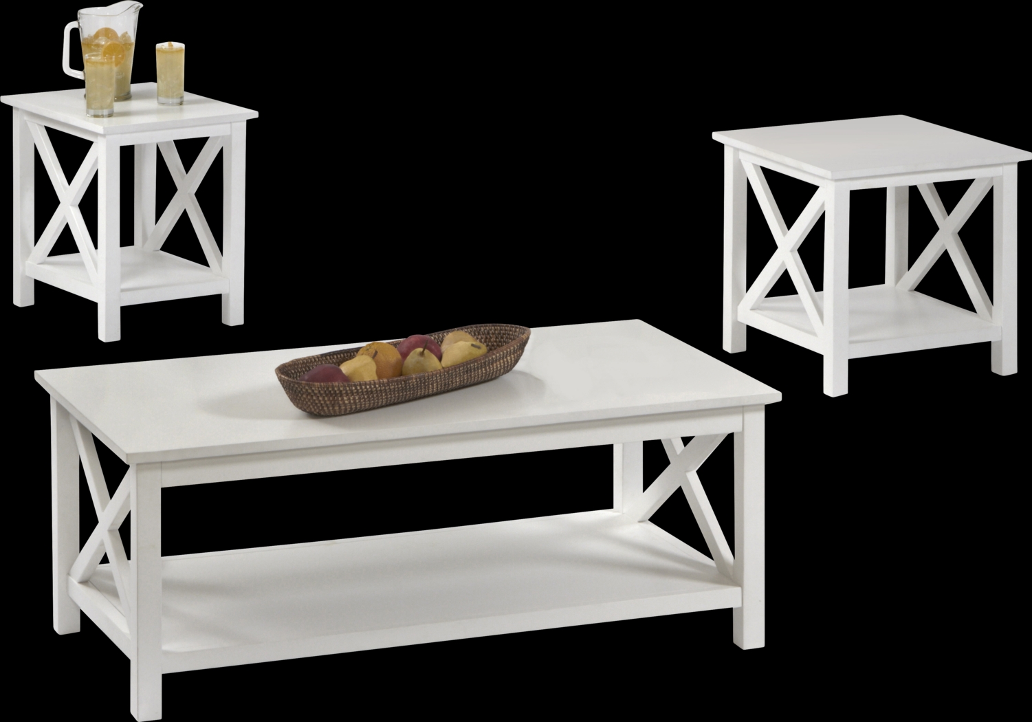 Scotford White 3 Pc Table Set - Thumbnail - Image 1