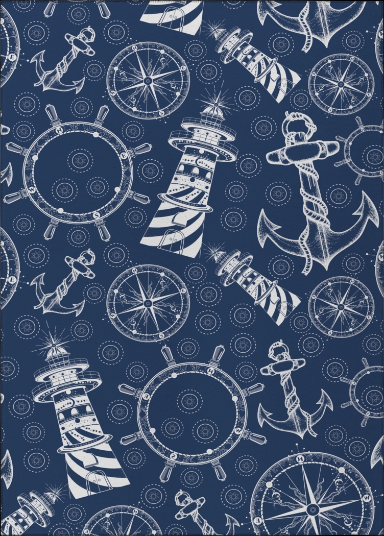 Sotterley Navy Blue 8' x 10' Rug - Thumbnail - Image 1