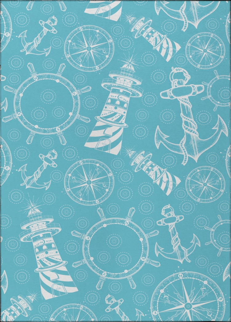 Sotterley Ocean Blue 5' x 8' Rug - Thumbnail - Image 1