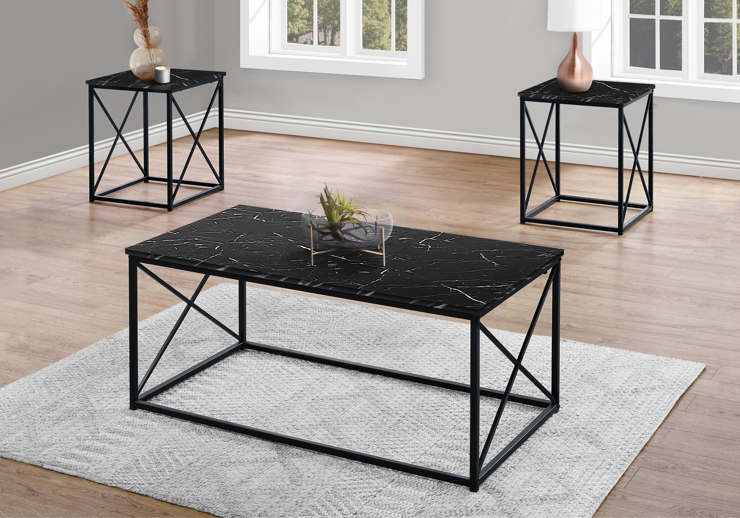 Screven I Black Cocktail Table Set, Set of 3 - Thumbnail - Image 3