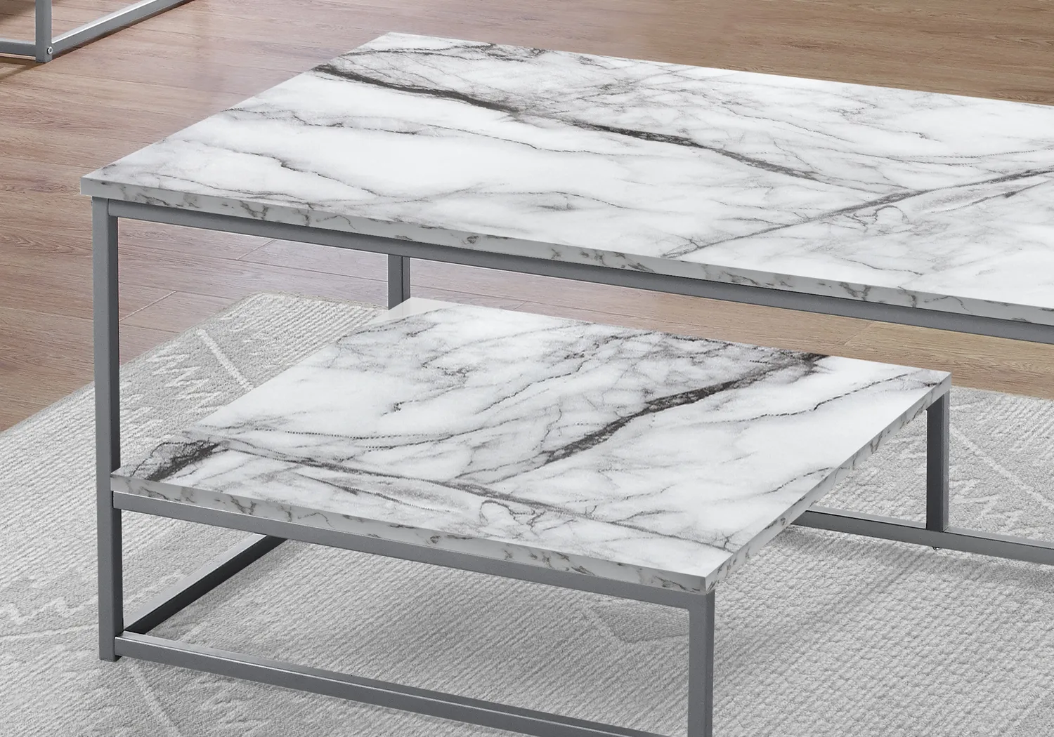 Screven II White Cocktail Table Set, Set of 3 - Thumbnail - Image 2