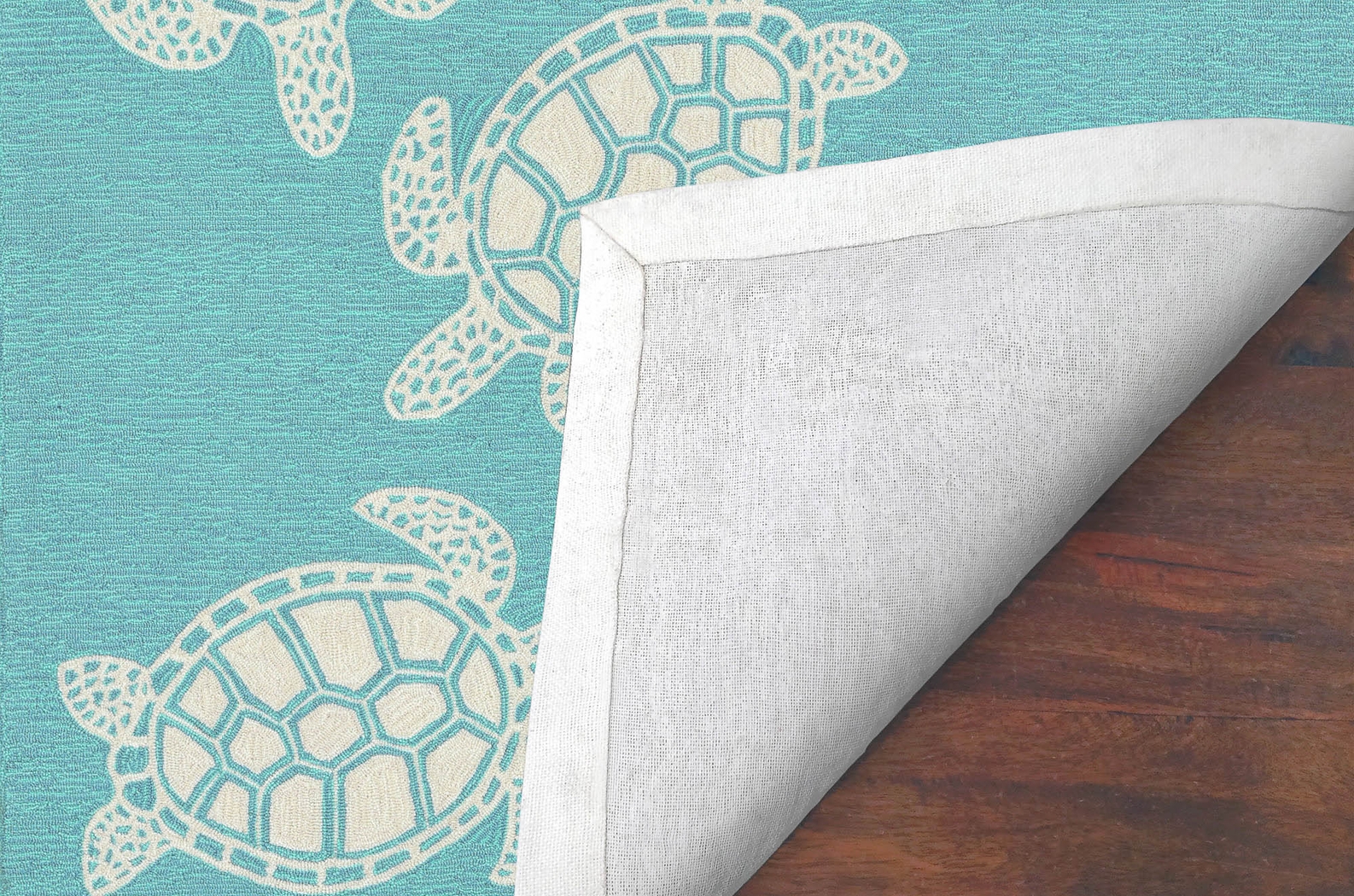 Sea Creature Blue 7'6 x 9'6 Indoor/Outdoor Rug - Thumbnail - Image 5