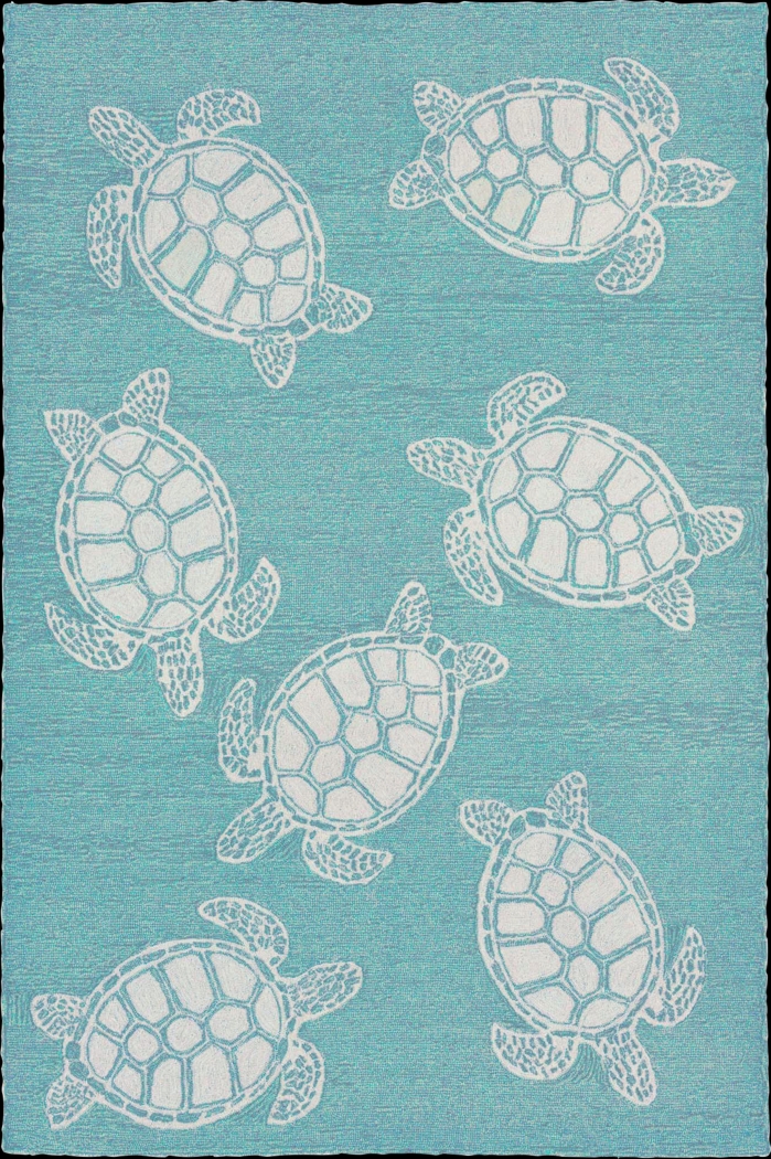 Sea Creature Blue 7'6 x 9'6 Indoor/Outdoor Rug - Thumbnail - Image 1