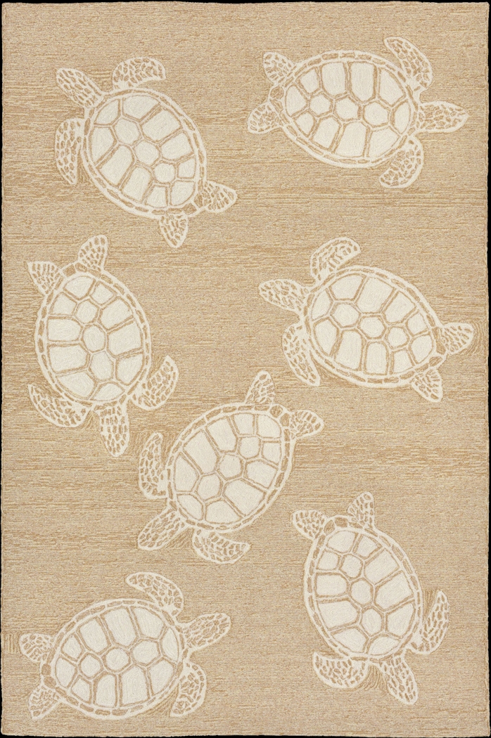 Sea Creature Taupe 5' x 7'6 Indoor/Outdoor Rug - Thumbnail - Image 1