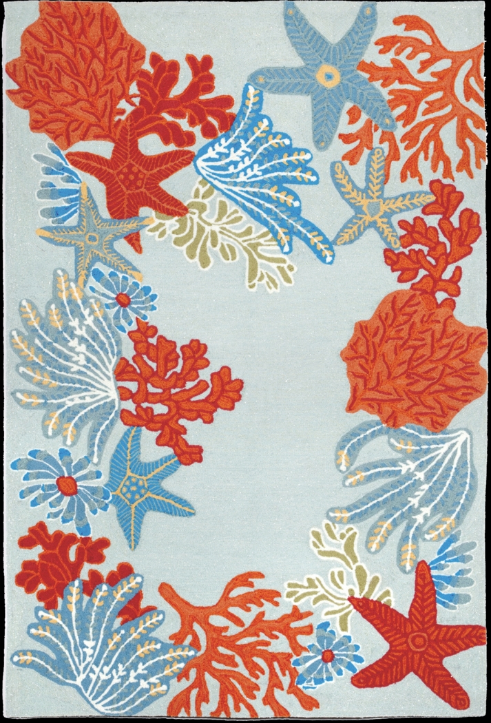 Sea Jewels Blue 8'3 x 11'6 Indoor/Outdoor Rug - Thumbnail - Image 1