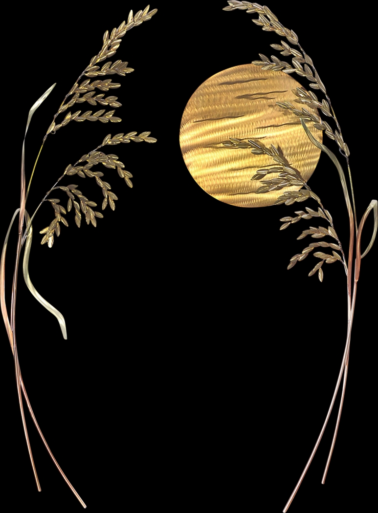 Sea Oats By The Sun Gold Indoor/Outdoor Wall Art - Thumbnail - Image 1