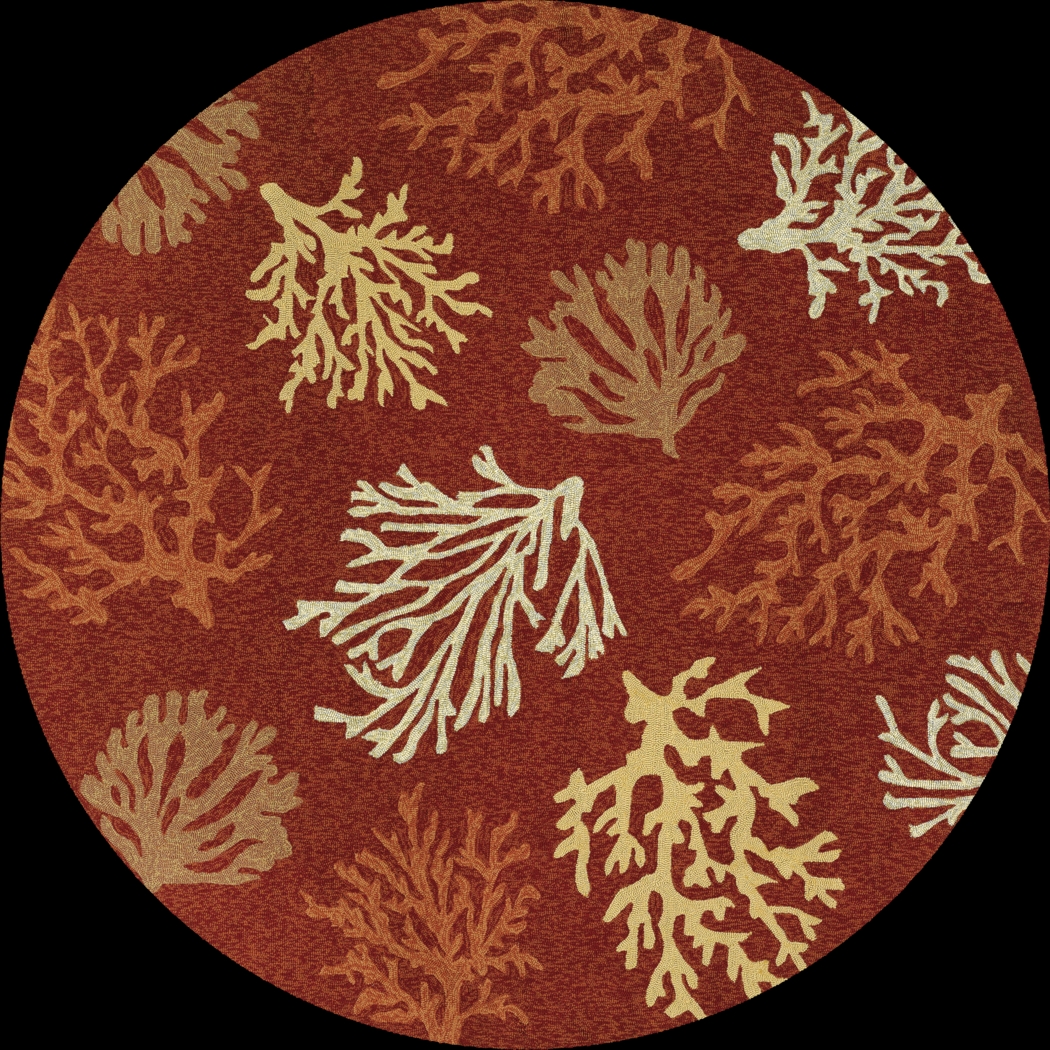 Sea Reef Brown 7'10 Round Indoor/Outdoor Rug - Thumbnail - Image 1