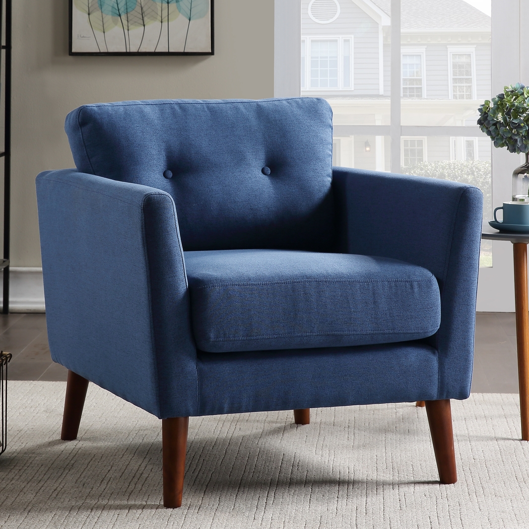 Seabolt Blue Accent Chair - Thumbnail - Image 7