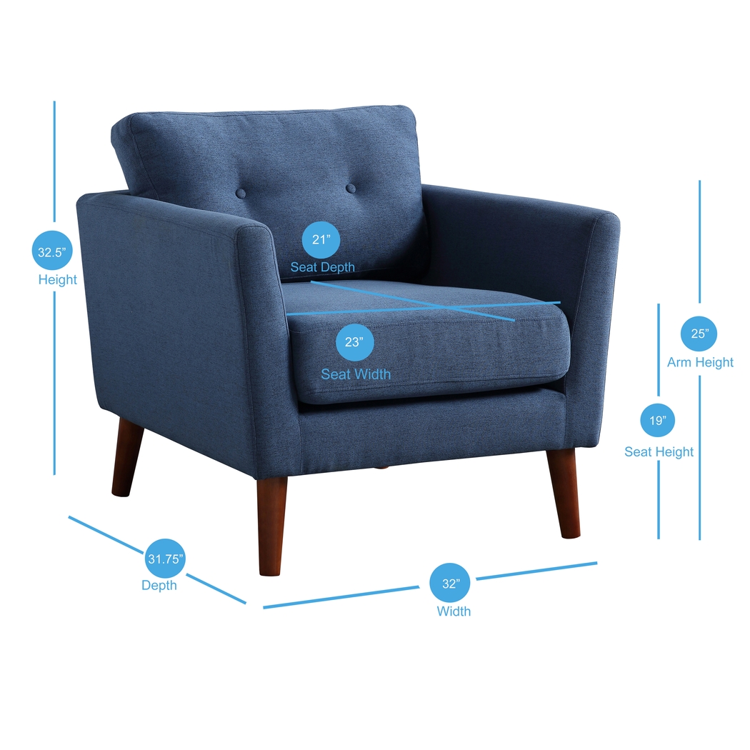 Seabolt Blue Accent Chair - Thumbnail - Image 8