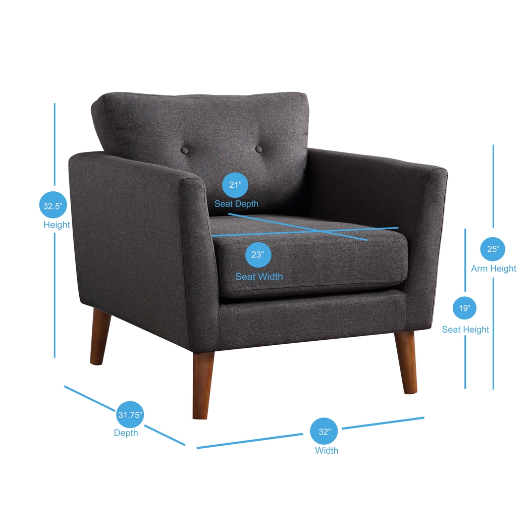 Seabolt Charcoal Accent Chair - Thumbnail - Image 8