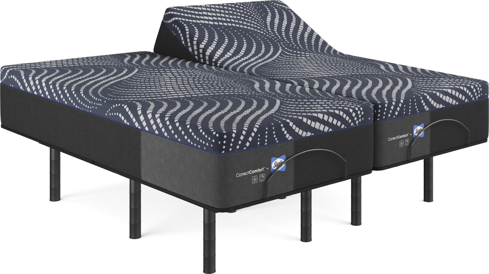 Sealy Correct Comfort Northgate Split King Mattress with Head Up Only Base - Thumbnail - Image 1