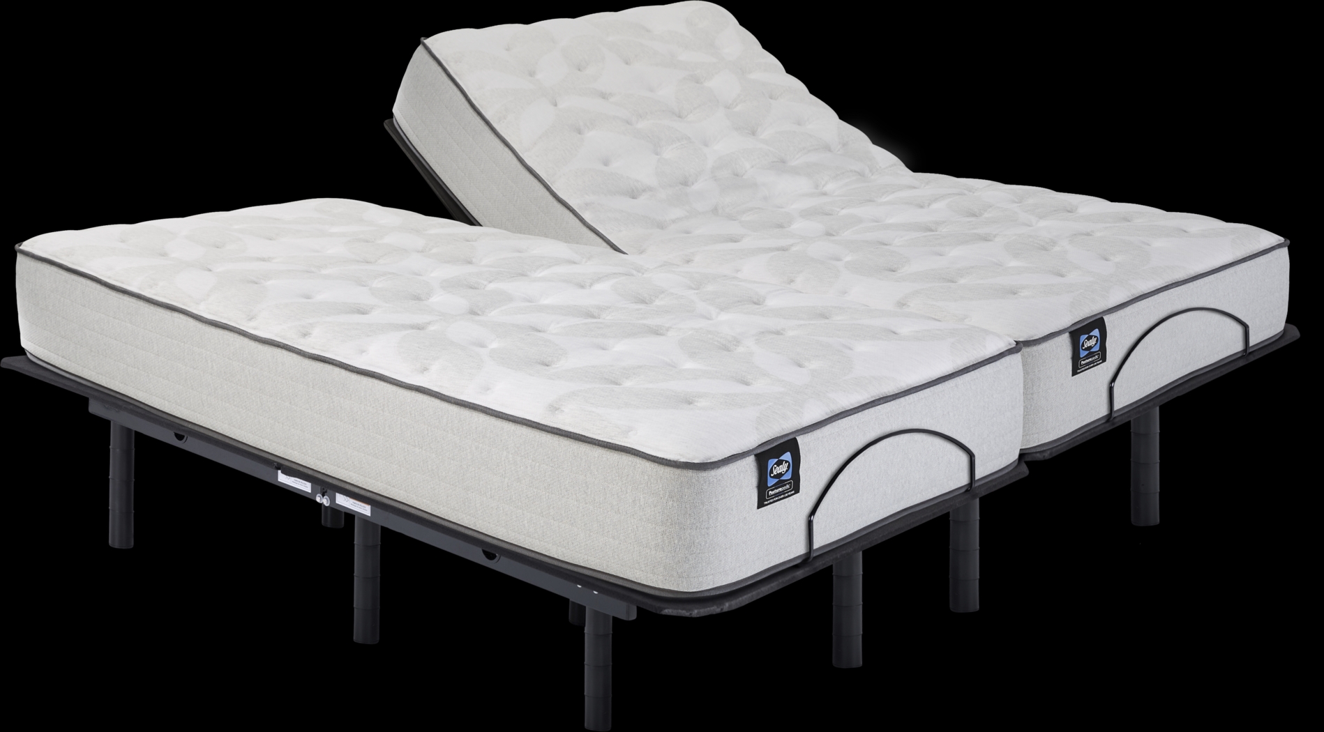 Sealy Posturepedic Beaufort Split King Mattress with Head Up Only Base - Thumbnail - Image 1