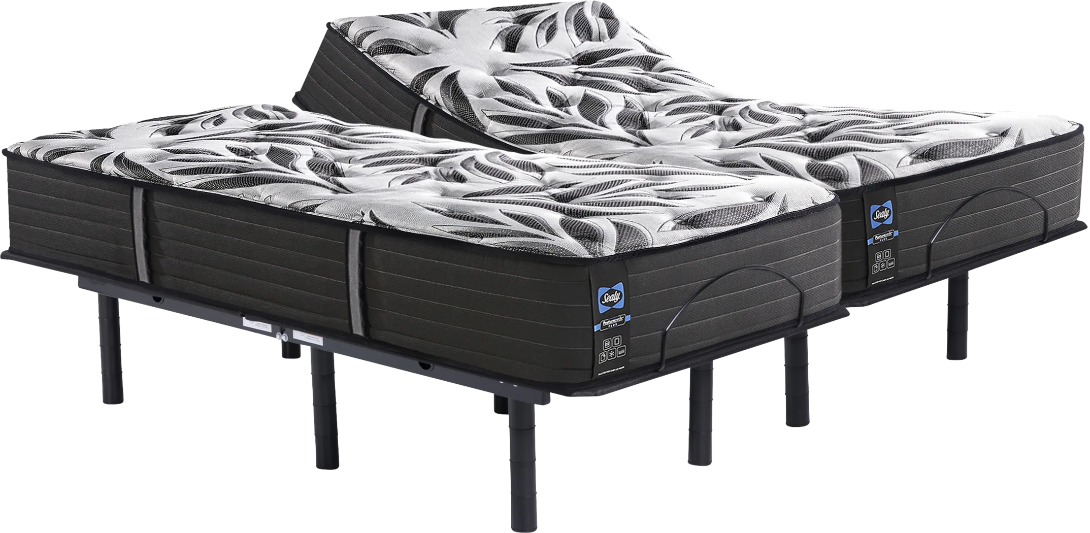 Sealy Posturepedic Colliford Split King Mattress Set with Head Up Only Base - Thumbnail - Image 1