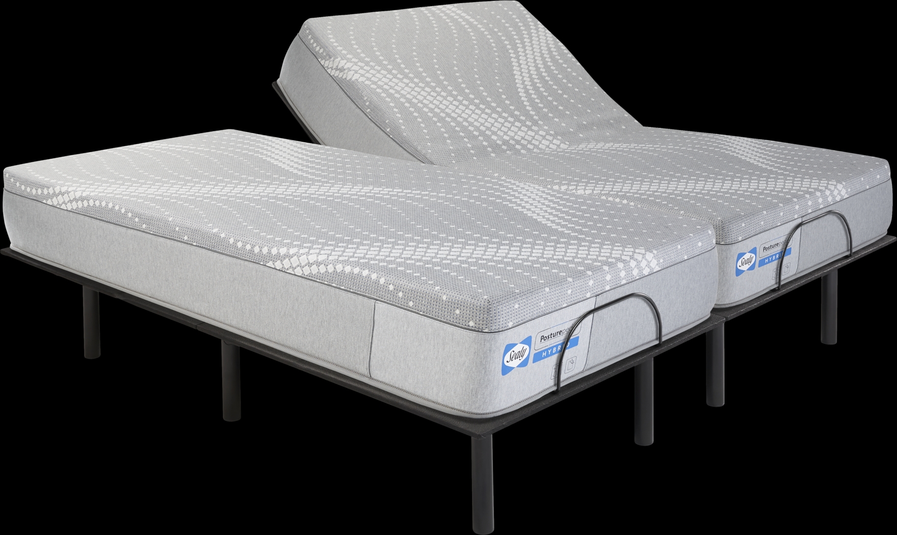 Sealy Posturepedic Fawn Court Split King Mattress with Head Up Only Base - Thumbnail - Image 1