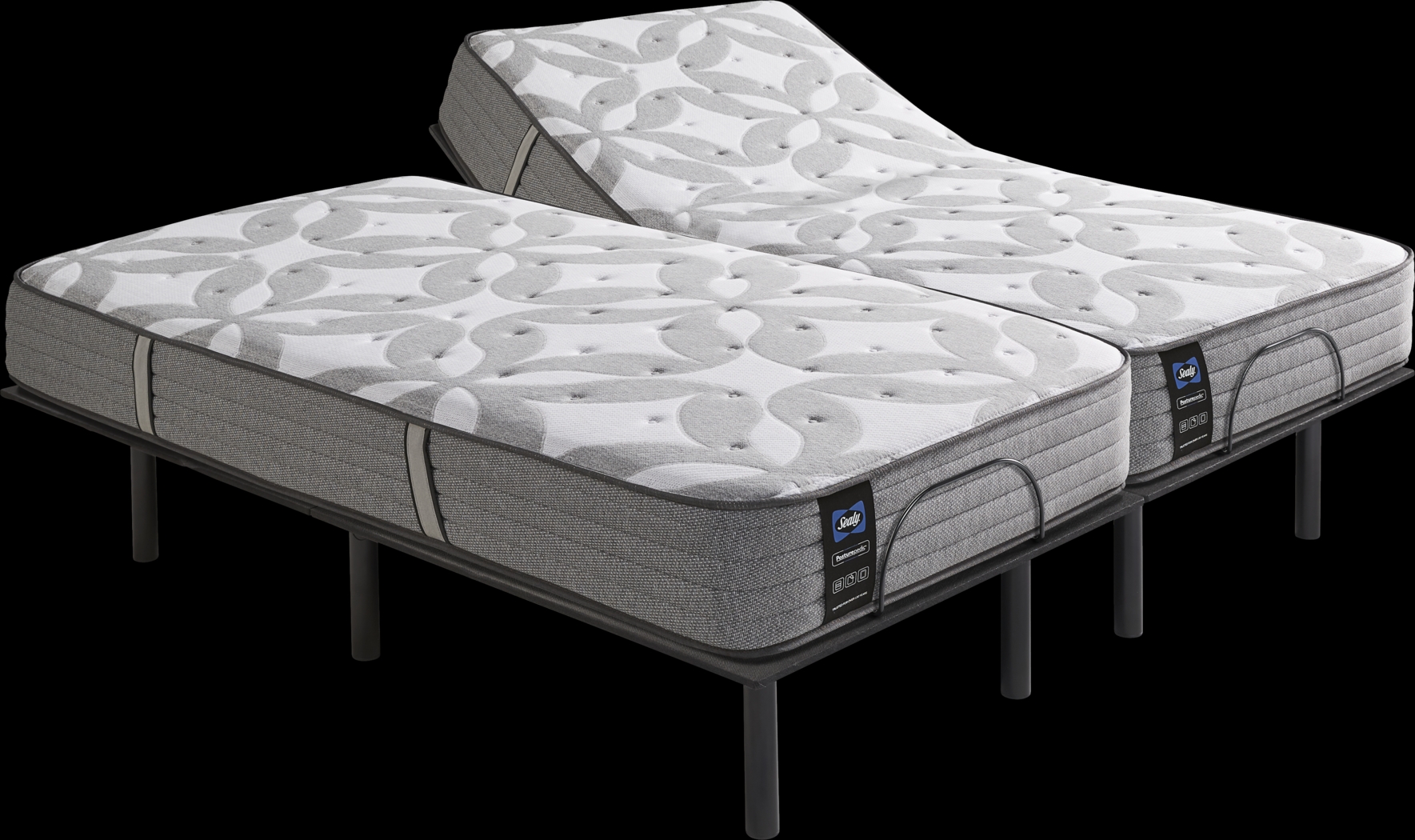 Sealy Posturepedic Kestrel Split King Mattress with Head Up Only Base - Thumbnail - Image 1