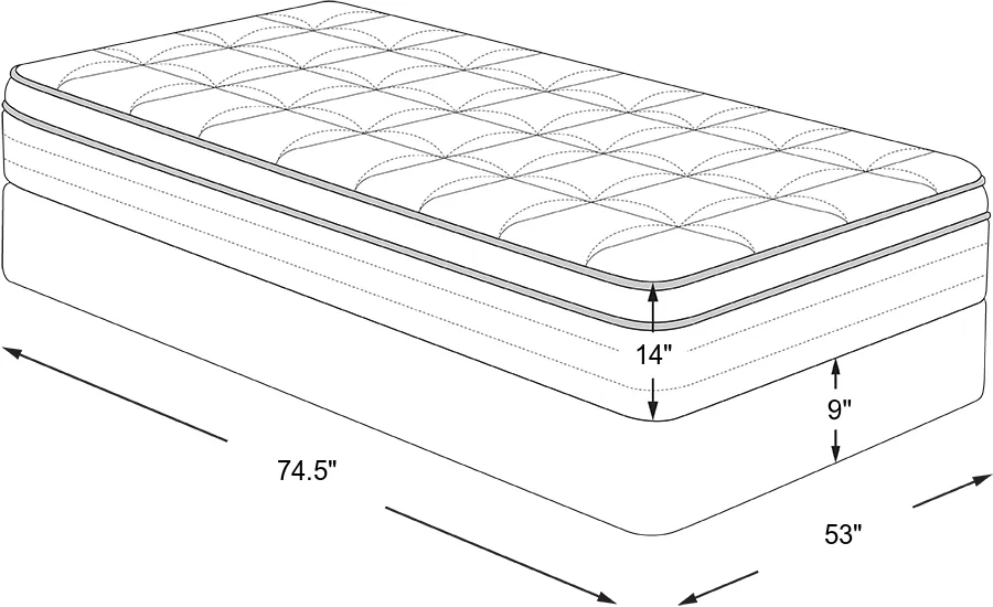 Dimension Image. Please refer to the Dimension Tab on this page for dimension details.