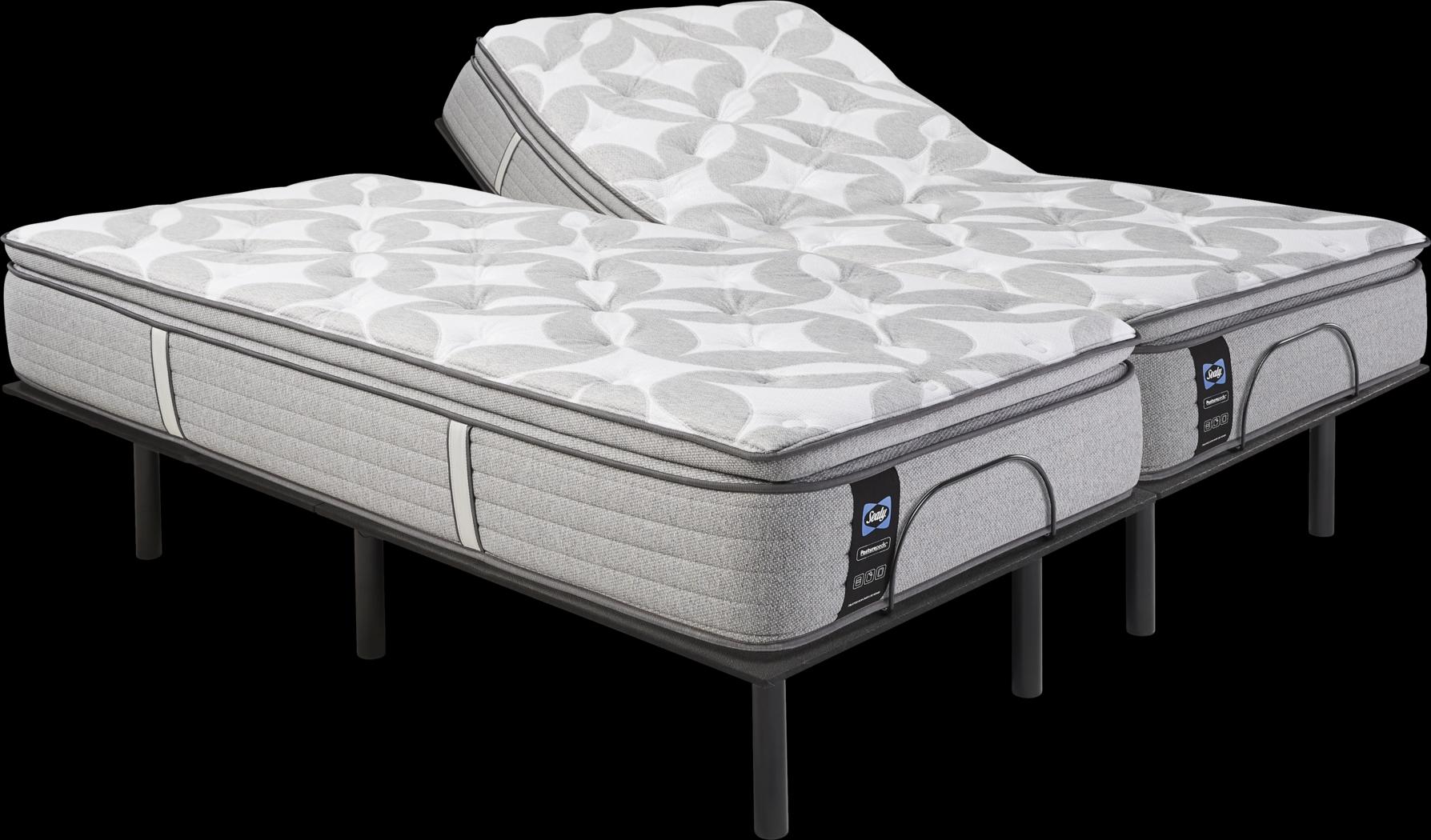 Sealy Posturepedic Weldon Split King Mattress with Head Up Only Base - Thumbnail - Image 1