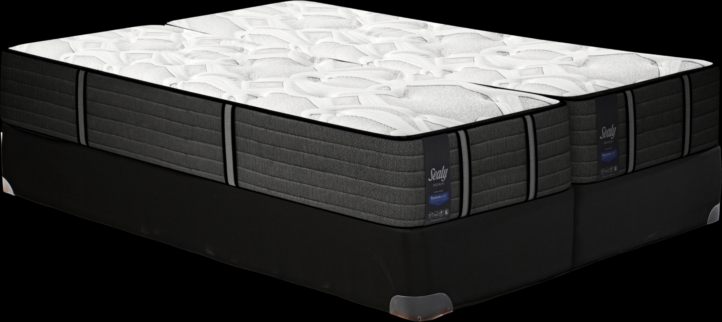 Sealy Premium Seaside Mist Low Profile Split King Mattress Set - Thumbnail - Image 1