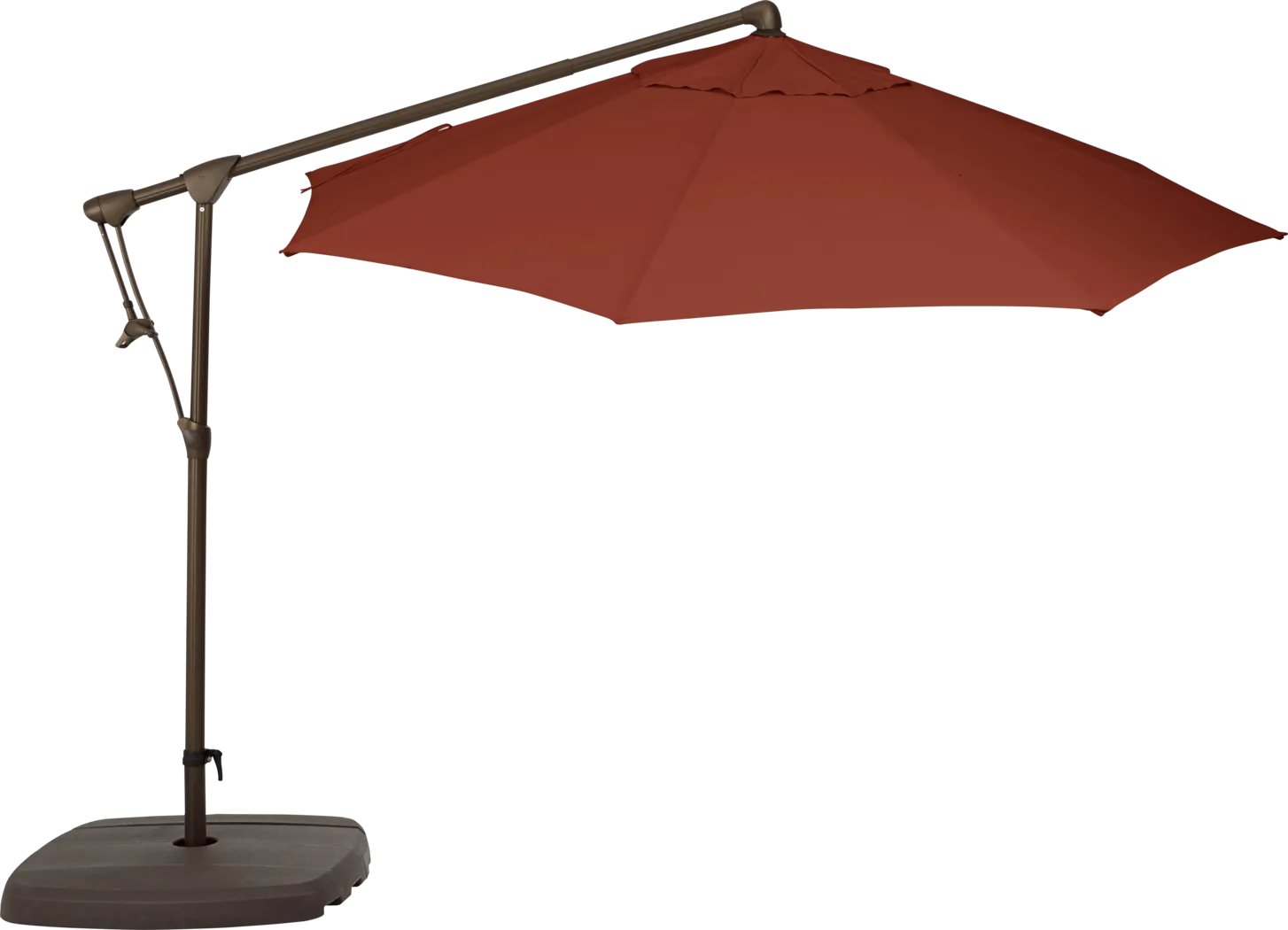 Seaport 10' Octagon Terracotta Outdoor Cantilever Umbrella with Base and Stand - Thumbnail - Image 2