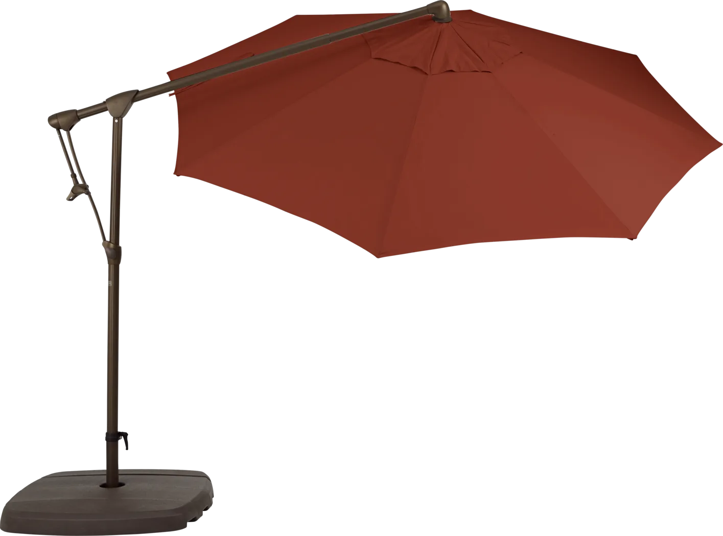 Seaport 10' Octagon Terracotta Outdoor Cantilever Umbrella with Base and Stand - Thumbnail - Image 3