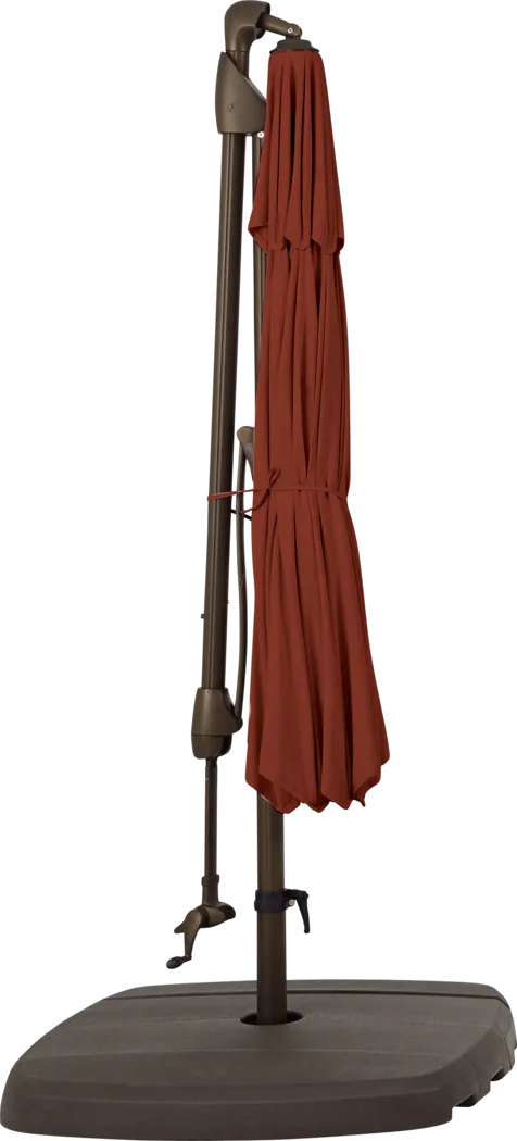 Seaport 10' Octagon Terracotta Outdoor Cantilever Umbrella with Base and Stand - Thumbnail - Image 4