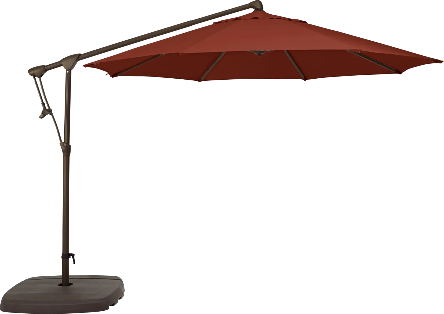 Seaport 10' Octagon Terracotta Outdoor Cantilever Umbrella with Base and Stand - Thumbnail - Image 1