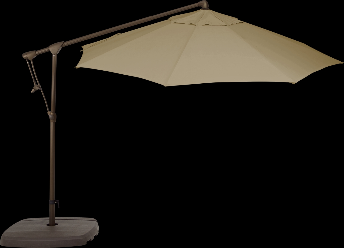 Seaport 10' Octagon Beige Outdoor Cantilever Umbrella with Base and Stand - Thumbnail - Image 2