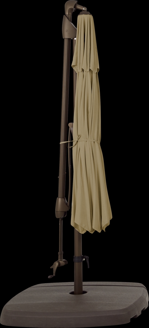 Seaport 10' Octagon Beige Outdoor Cantilever Umbrella with Base and Stand - Thumbnail - Image 4