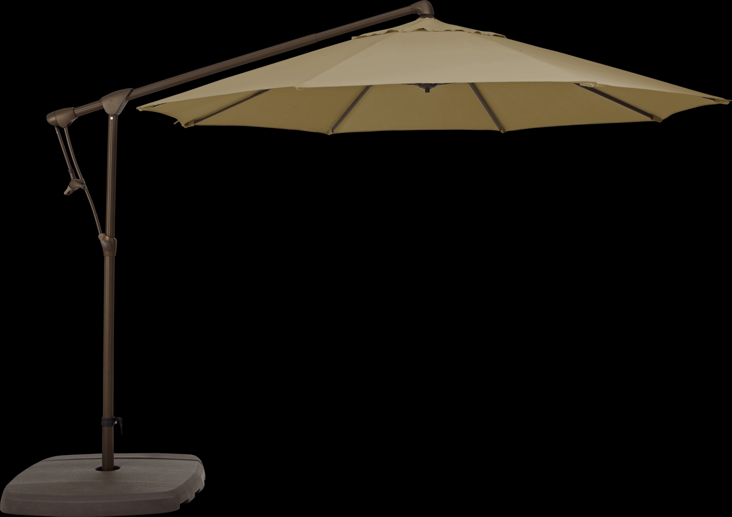 Seaport 10' Octagon Beige Outdoor Cantilever Umbrella with Base and Stand - Thumbnail - Image 1