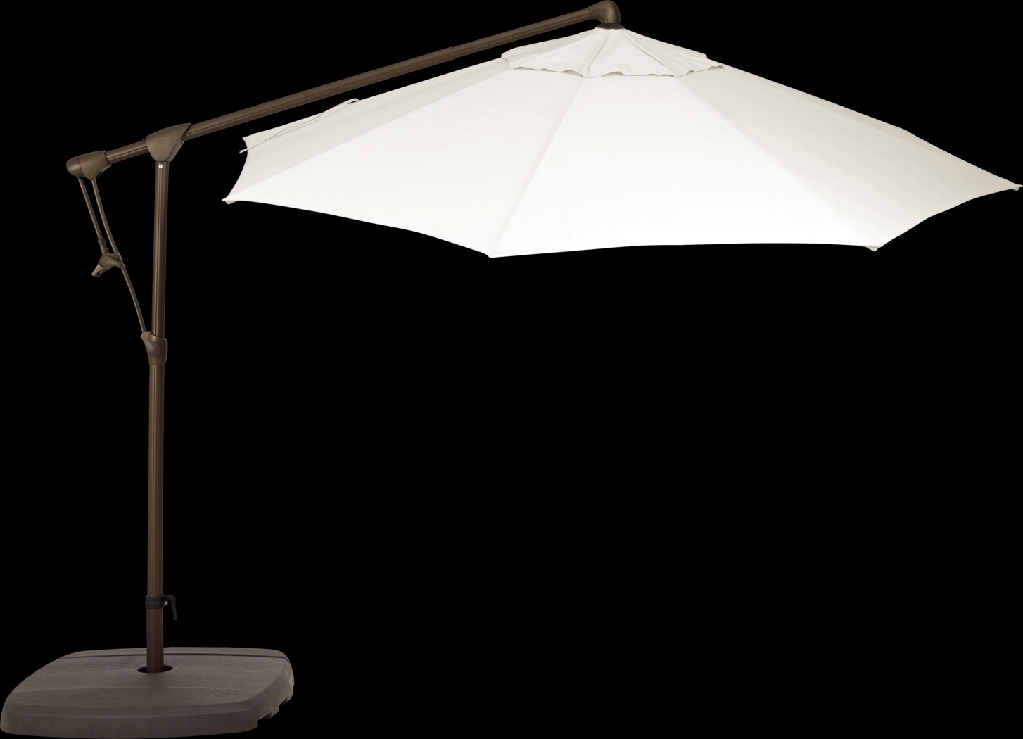 Seaport 10' Octagon Natural Outdoor Cantilever Umbrella with Base and Stand - Thumbnail - Image 2