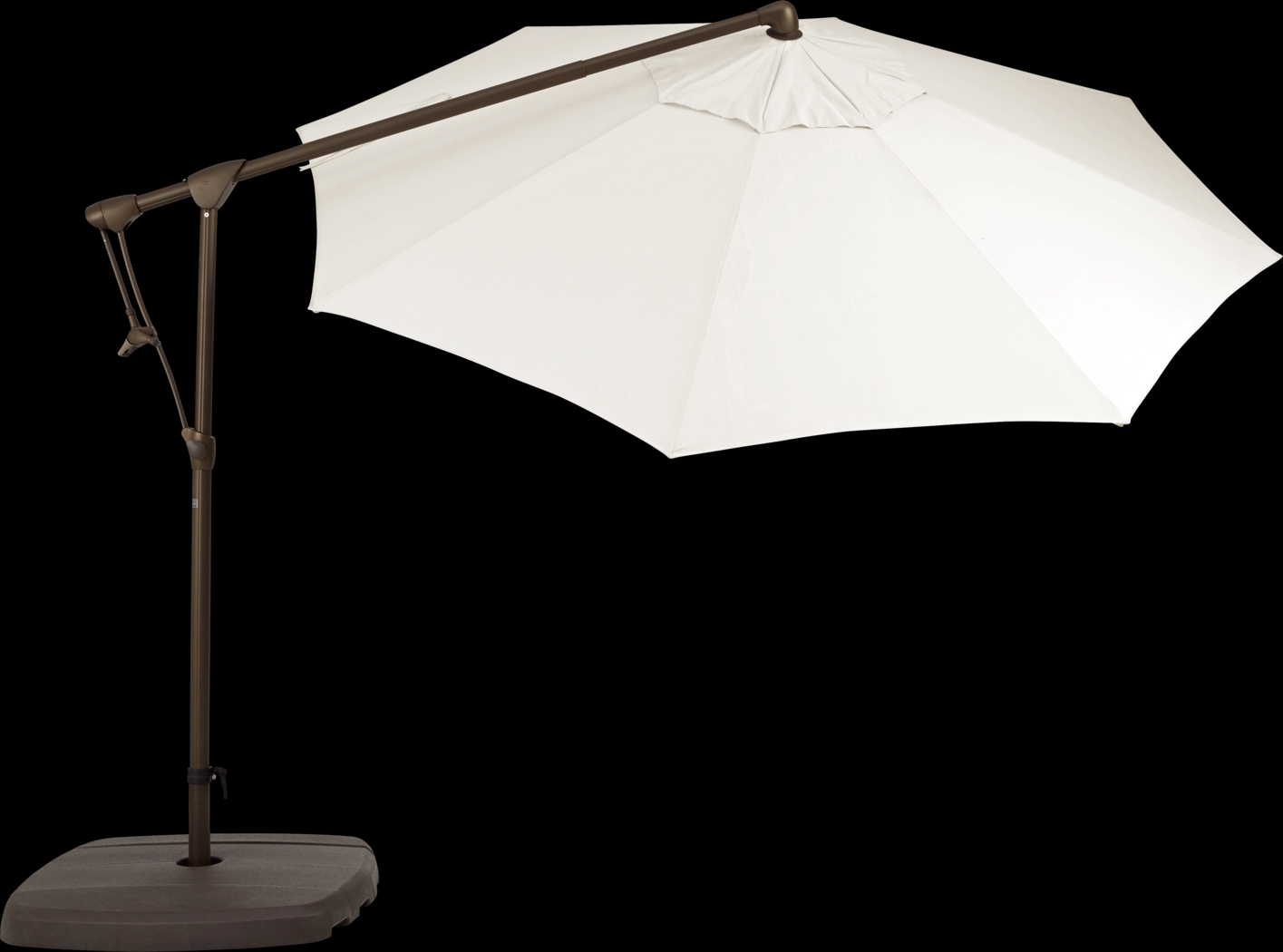 Seaport 10' Octagon Natural Outdoor Cantilever Umbrella with Base and Stand - Thumbnail - Image 3