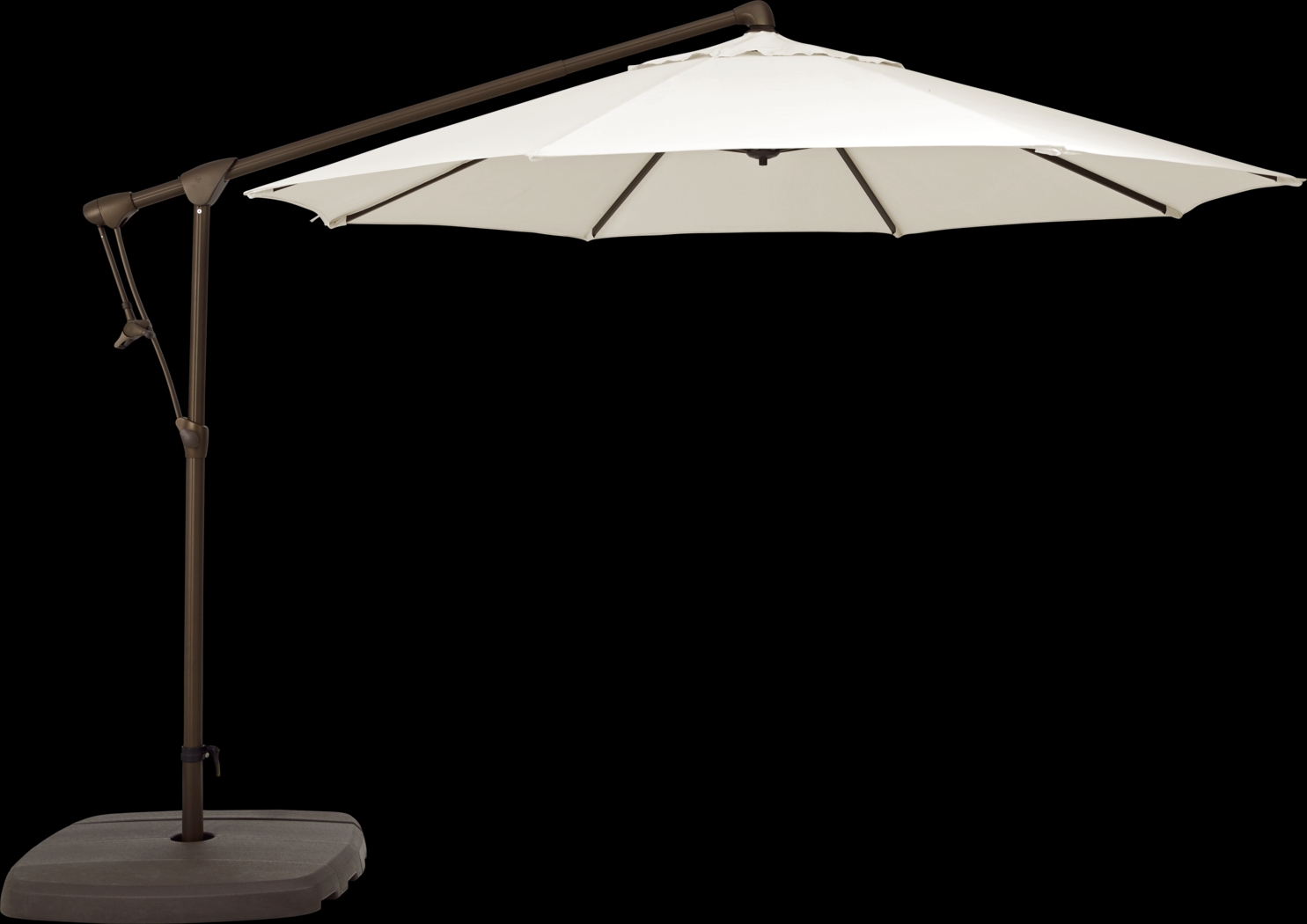 Seaport 10' Octagon Natural Outdoor Cantilever Umbrella with Base and Stand - Thumbnail - Image 1