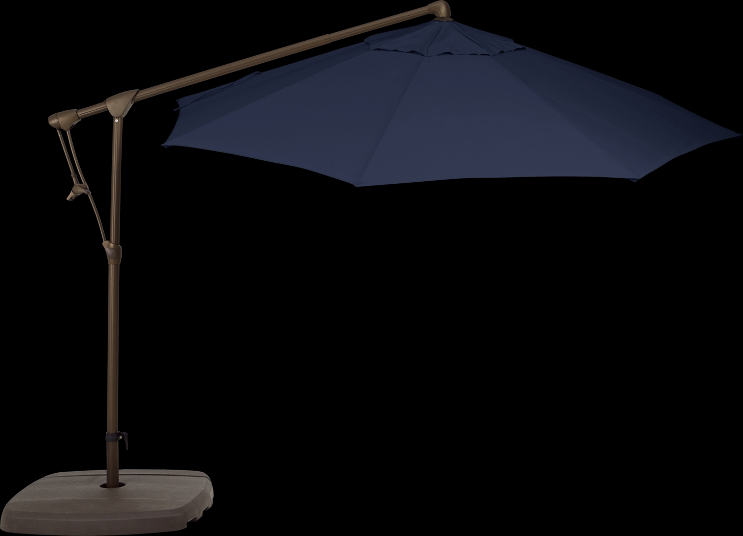 Seaport 10' Octagon Navy Outdoor Cantilever Umbrella with Base and Stand - Thumbnail - Image 2