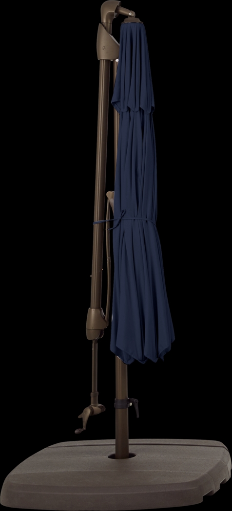 Seaport 10' Octagon Navy Outdoor Cantilever Umbrella with Base and Stand - Thumbnail - Image 4