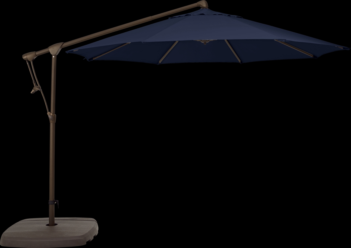 Seaport 10' Octagon Navy Outdoor Cantilever Umbrella with Base and Stand - Thumbnail - Image 1