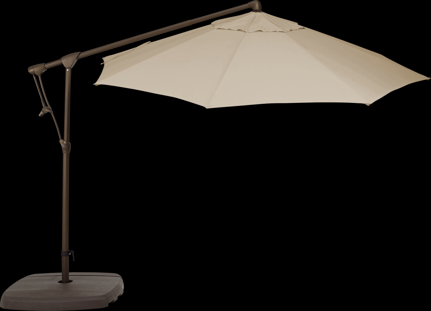 Seaport 10' Octagon Stone Outdoor Cantilever Umbrella with Base and Stand - Thumbnail - Image 2