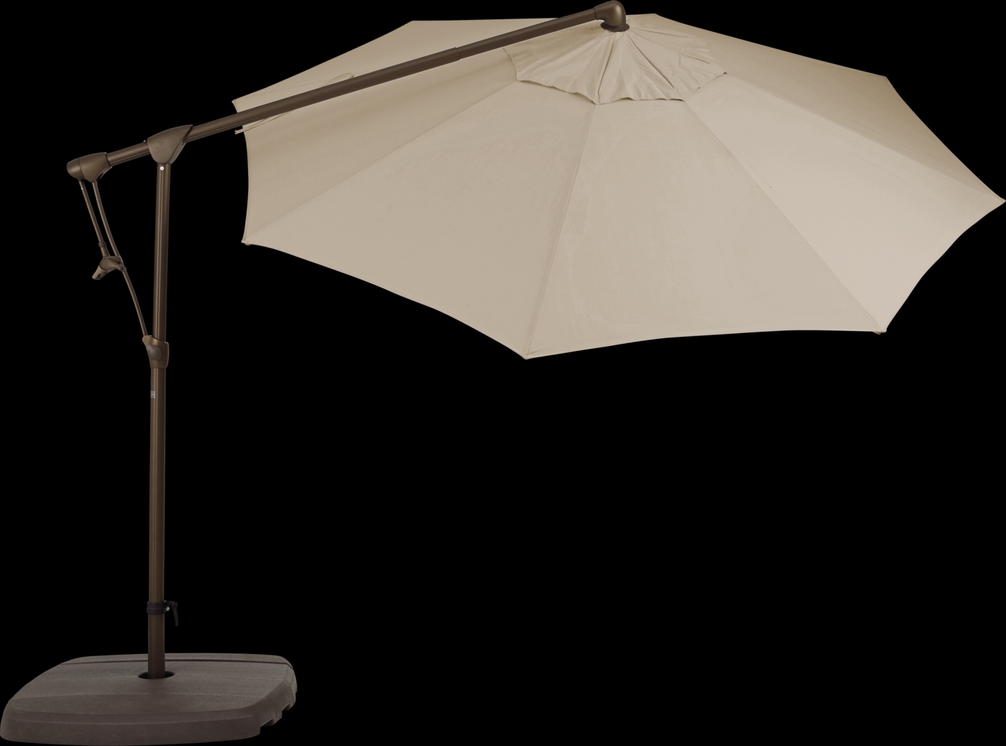 Seaport 10' Octagon Stone Outdoor Cantilever Umbrella with Base and Stand - Thumbnail - Image 3