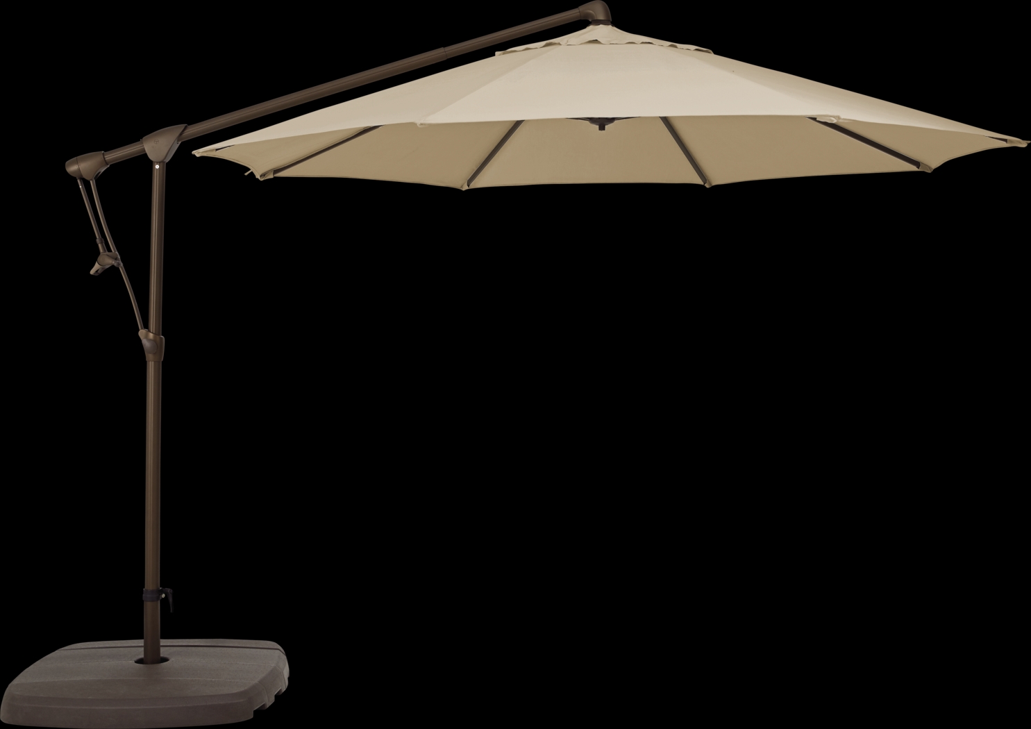 Seaport 10' Octagon Stone Outdoor Cantilever Umbrella with Base and Stand - Thumbnail - Image 1