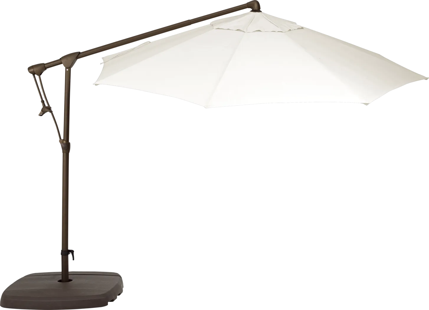 Seaport 10' Octagon Vanilla Outdoor Cantilever Umbrella with Base and Stand - Thumbnail - Image 2