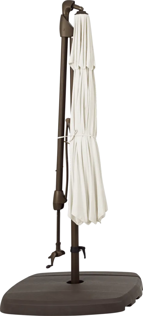 Seaport 10' Octagon Vanilla Outdoor Cantilever Umbrella with Base and Stand - Thumbnail - Image 4