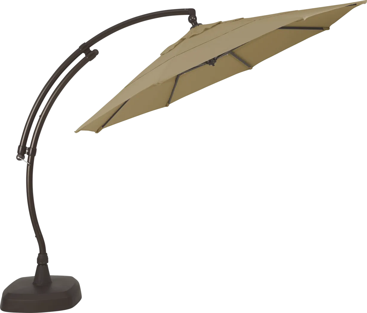 La Mesa Cove 11' Octagon Beige Outdoor  Cantilever Umbrella with Base and Stand - Thumbnail - Image 2