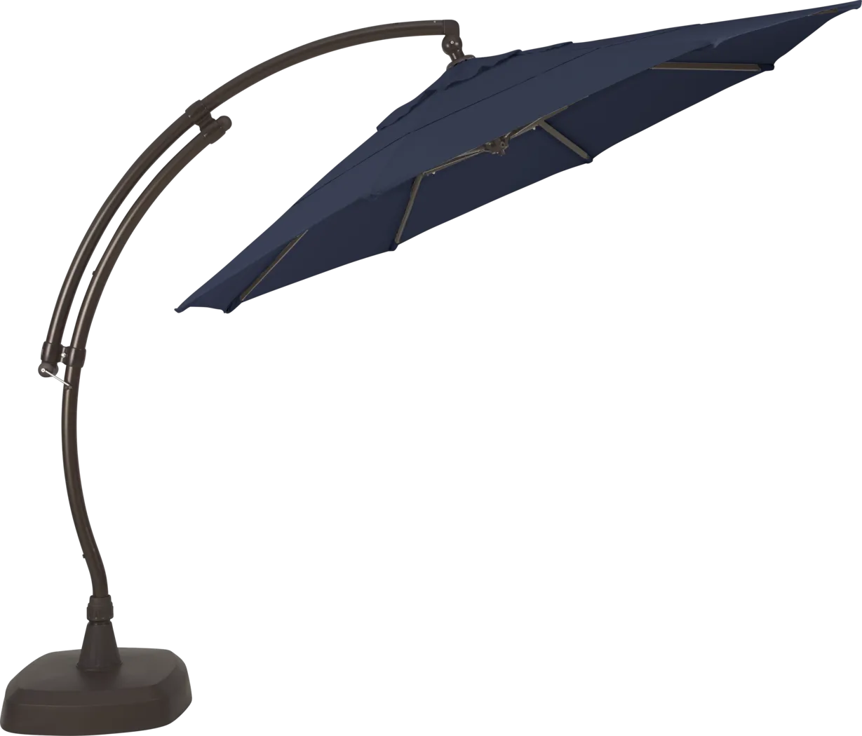 Seaport 11' Octagon Navy Outdoor Cantilever Umbrella with Base and Stand - Thumbnail - Image 2
