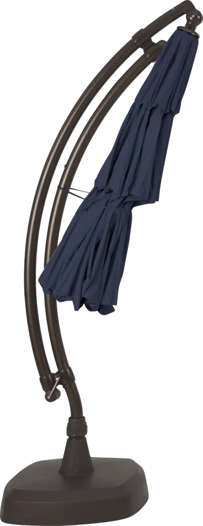 Seaport 11' Octagon Navy Outdoor Cantilever Umbrella with Base and Stand - Thumbnail - Image 4